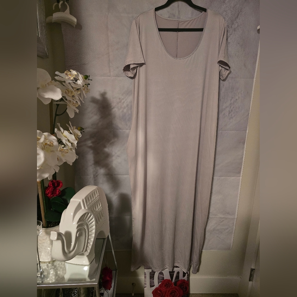 SHEIN Light Gray Maxi Dress